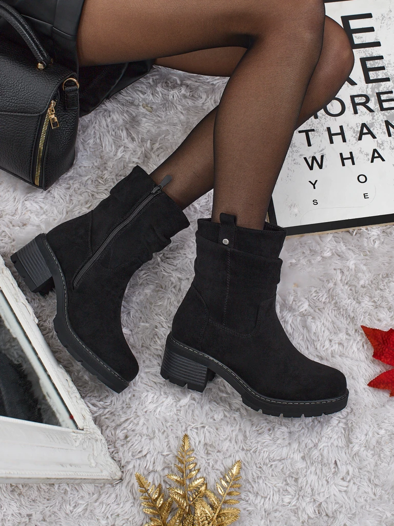 Botine de damă din piele întoarsă ecologică Carmine