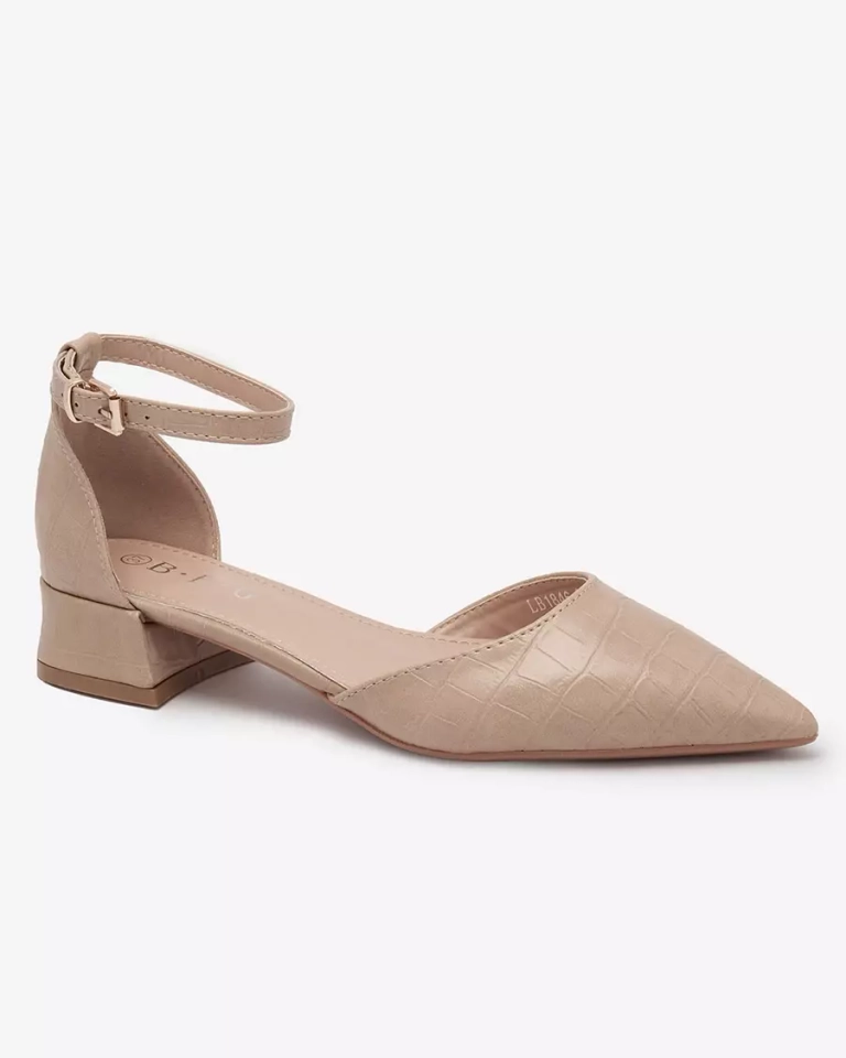 Balerini bej de damă cu decupaj Sefozi- Footwear
