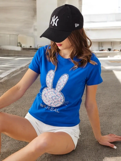 Royalfashion Tricou din bumbac pentru femei cu iepurașul Spune Fii Real