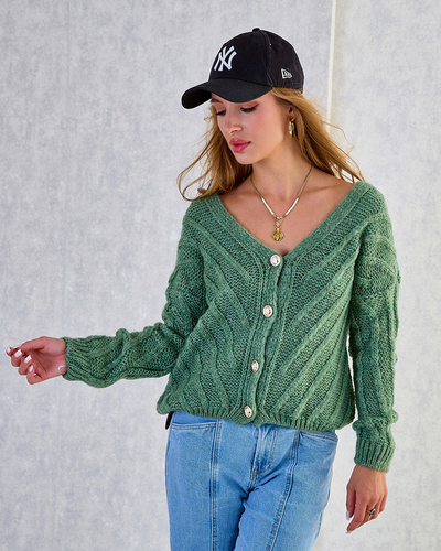 Royalfashion Pulover tricotat pentru femei cu nasturi