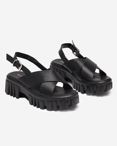 OUTLET Sandale de dama negre pe talpa masiva Otida - Incaltaminte