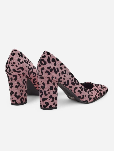 Royalfashion Pantofi cu toc pentru femei, imprimeu leopard Leoart