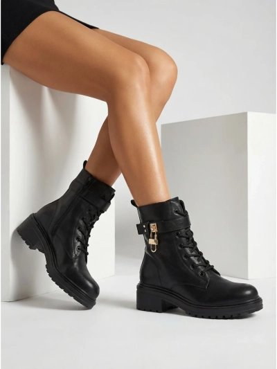 Botine de damă din piele ecologică Taleves