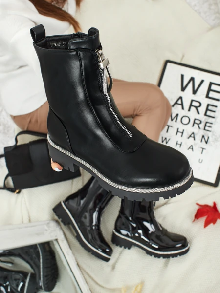 Botine Dama Luna Negre Piele Elegante de Toamnă