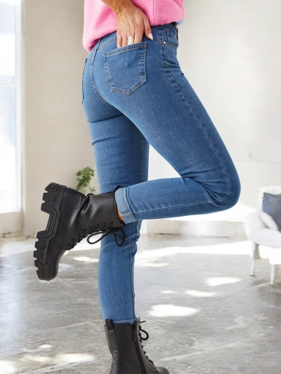 Royalfashion Jeans de bumbac pentru femei, cu croială conică