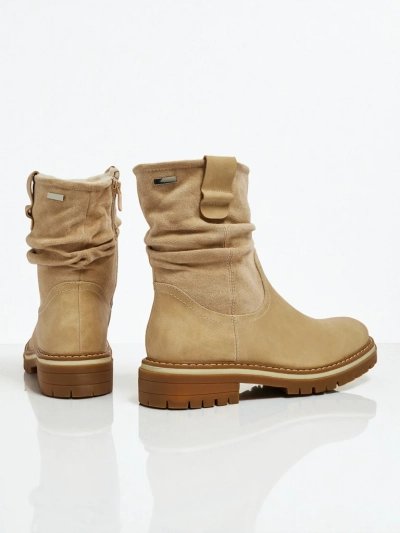 Botine înalte de damă din piele ecologică întoarsă Liora