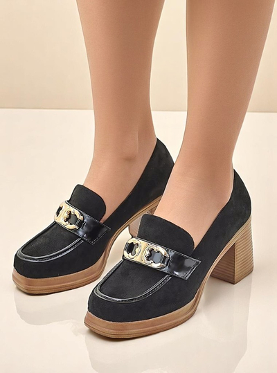 Mocasi de damă Royalfashion pe tocul bloc Qeroy