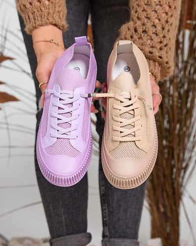 Royalfashion Pantofi de tenis din material textil pentru femei maro deschis Lite Steps