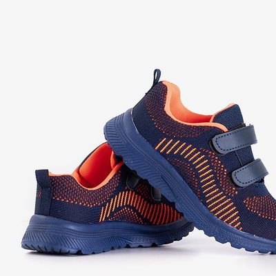 Pantofi sport copii bleumarin cu inserții portocalii Nerida - Încălțăminte