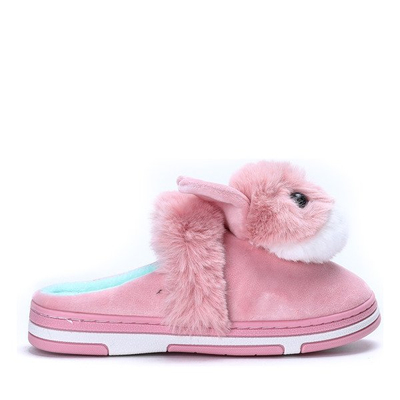 Różowe kapcie z króliczkiem Minky - Obuwie