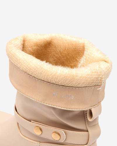Botine de damă cu izolație Mekira camel - Încălțăminte