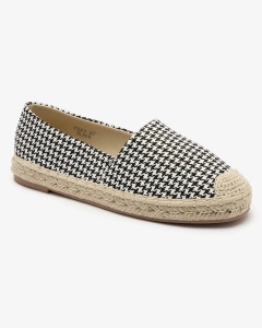 Royalfashion Espadrile de damă albe și negre din pepite Ilacex