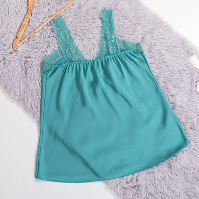 Bluză dantelă verde pentru femei - Îmbrăcăminte