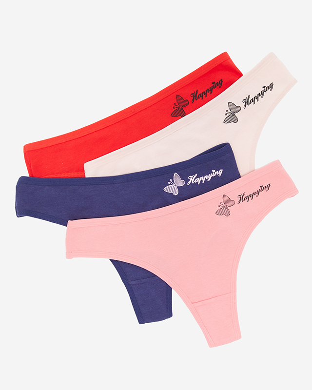 Tanga de dama clasica din bumbac roz - Lenjerie intimă