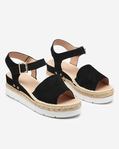 OUTLET Sandale negre dama pe pană Setovia - Încălțăminte