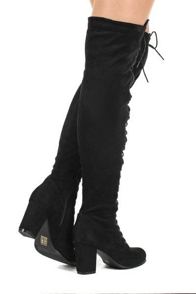 OUTLET Cizme lungi negre - Pantofi