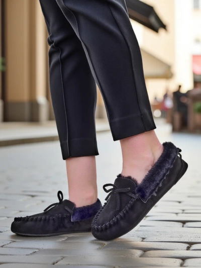 Mocasi pentru femei Royalfashion cu blană Ahtikes
