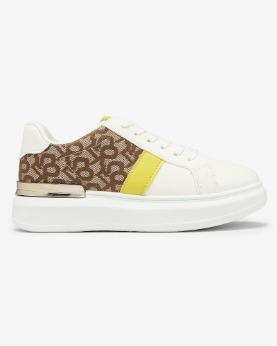 Royalfashion Pantofi sport pentru femei albi și maro Mlysio