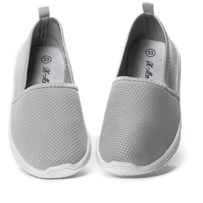 Dziecięce, szare slip on sportowe - Obuwie