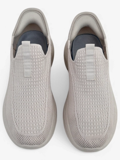Aurelia Comfort Beige Slip-On Damesschoenen van Stof met Platte Hak