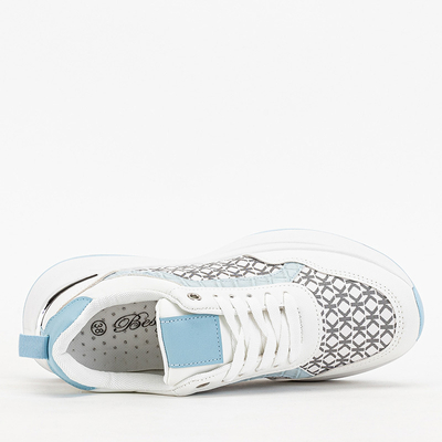 Pantofi sport dama albastru si alb Pantofi sport Weniso - Incaltaminte