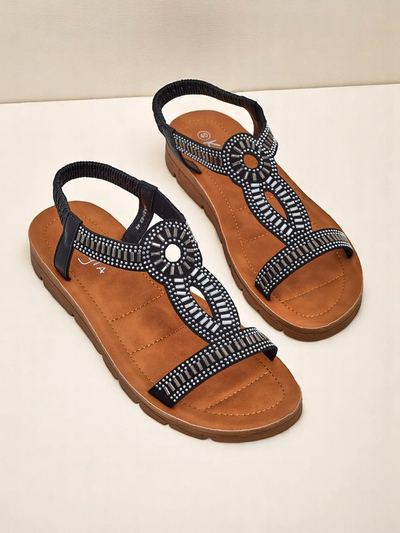 Royalfashion Sandale dama cu barete decorative Ava Shine