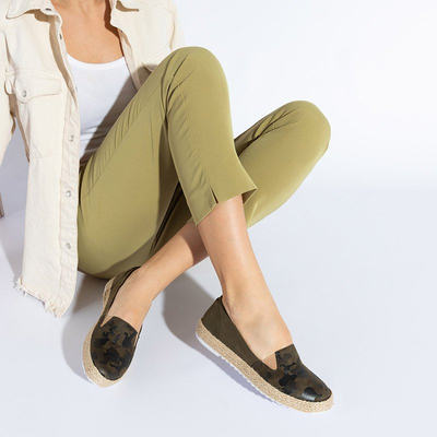Espadrile verzi pentru femei în Nuhente camo - Încălțăminte