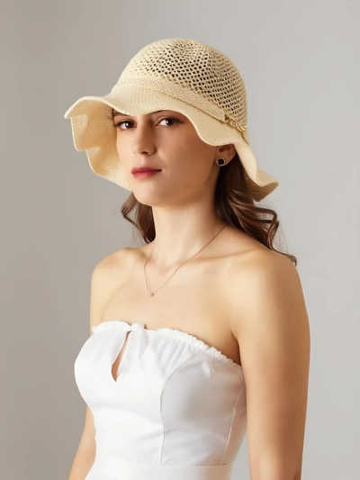 Royalfashion Pălărie de damă cu bor ondulat Wave Breeze