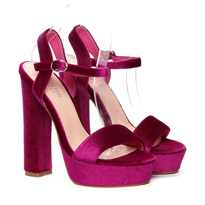 Różowe sandały na słupku Nylah- Obuwie