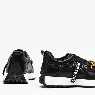 Tenisi negri de damă cu imprimeu Philly-Footwear