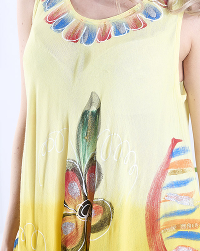 Rochie a'la fustă florală galbenă pentru femei - Îmbrăcăminte