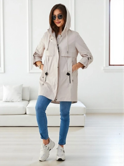 Royalfashion Geacă lungă de vânt pentru femei