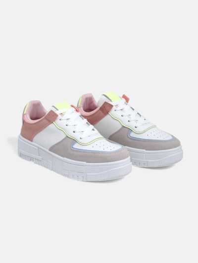 Sneakers damă Hypatia Pastello gri deschis piele eco primăvară 4cm