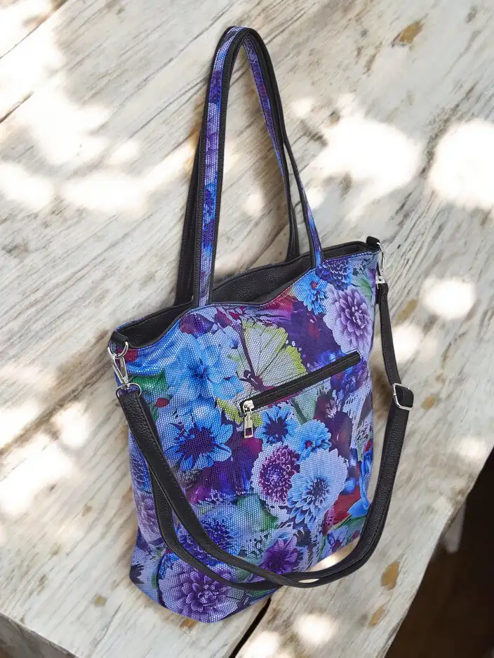 Royalfashion Geantă mare din eco-piele cu flori