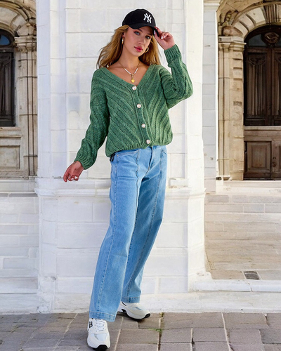Royalfashion Pulover tricotat pentru femei cu nasturi