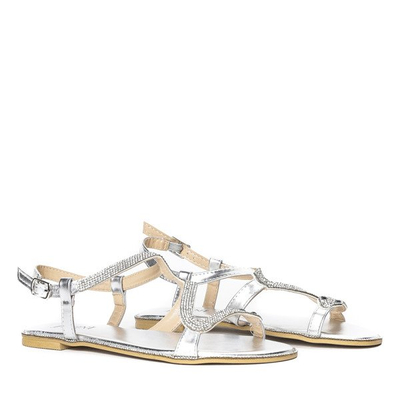 Srebrne sandały zdobione cyrkoniami Little Snake - Obuwie