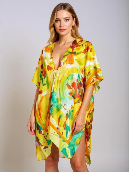 Royalfashion Pareo - Tunică de plajă de vară pentru femei cu design imprimat Wild Coast