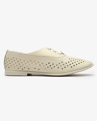Mocasini bej traforați pentru copii Janno- Footwear