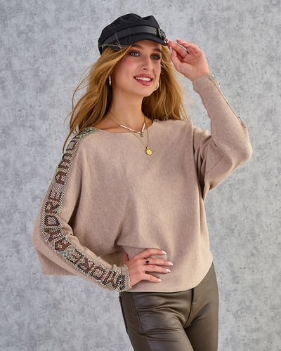Royalfashion Pulover subțire de damă cu zirconii
