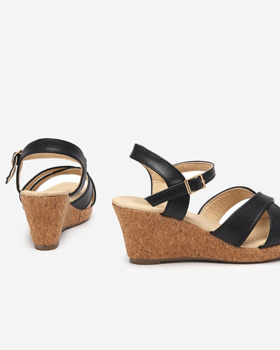 Sandale cu pane negre de dama Helia - Pantofi