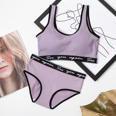 Set de lenjerie sport pentru femei violet - Lenjerie intimă