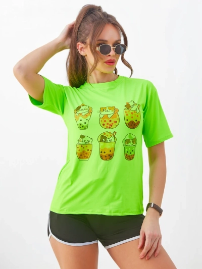 Set sportiv Royalfashion pentru femei cu tricou și șort Kitty Cat