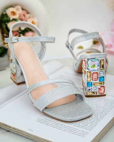 Royalfashion Sandale Solepte Crystal Post pentru femei
