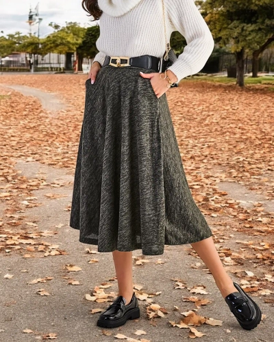 Fusta midi pentru femei Royalfashion