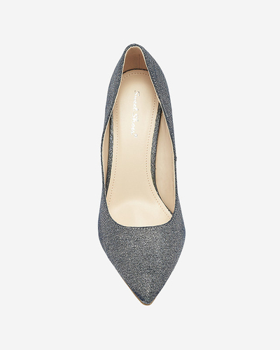 Pantofi stiletto de damă holografici grafit Soddo- Footwear