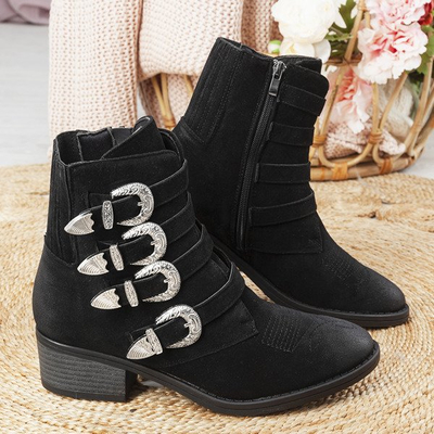 Cizme negre pe stâlpul Grand Grand - Încălțăminte