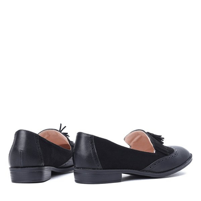 Czarne mokasyny z frędzlami Phoebe - Obuwie