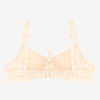 Sutien din dantela bej cu bretele - Lenjerie intima