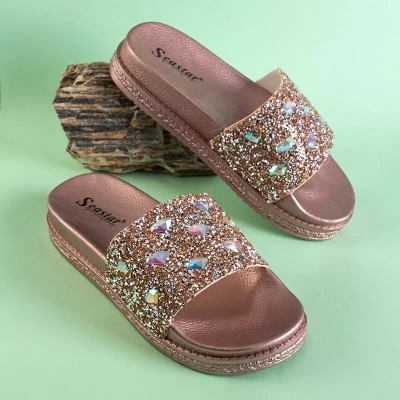 OUTLET Sandale dama cu platforma auriu roz Sailor - Incaltaminte