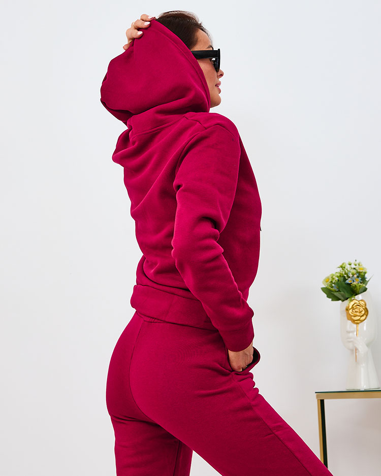 Royalfashion Set trening izolat negru pentru femei cu imprimeu auriu